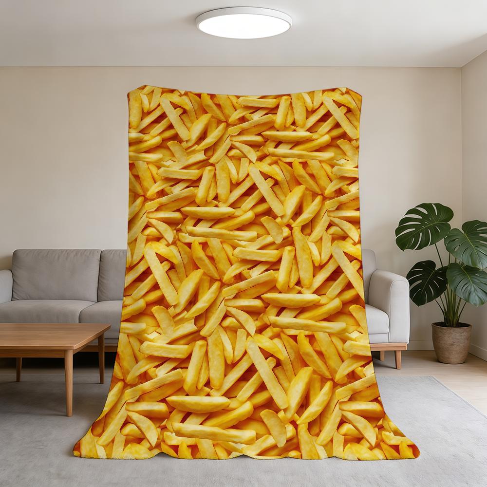 

Fashion Cool Fries Blanket Flannel Warm Soft Throw Blanket For Room Sofa Childish Birthday Gifts 75cmx90cm