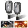 Pair High Brightness LED Motorcycle Turn Signal Lights Waterproof Small Elliptical Design Easy Installation for Safety