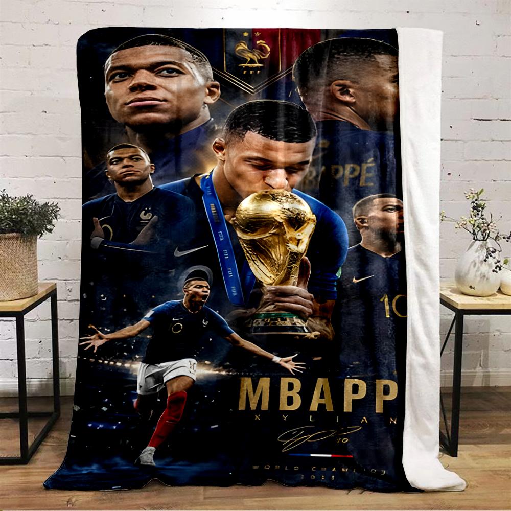 Kylian Mbappe 10 France World Cup Lightweight Throw Blanket Cozy Blanket for Bed Sofa Gift for Fans
