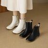 2024 New Autumn Winter British Style Platform Women's Boots Casual Simple Side Zipper Round Toe Wedge Ankle Boots