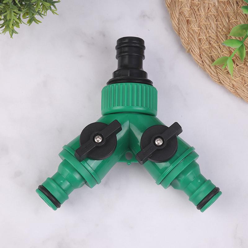 2 Way Garden Water Pipe Connectors Pipe Adapter Y Shape Hose Splitter Valve Three Way Plastic Valve With Switch