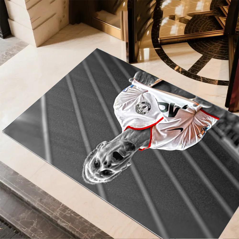 Football Player Celebration Floor Mat Perfect for Game Room Foyer Playrooms Balcony Anti-slip Rug Decorate Offices Birthday/Christmas Gift