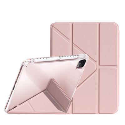 IPad Air 11 2024 için Deri Klavye Kılıfı, Kalem Yuvalı Şeffaf Akrilik Kapak, Air 13 Pro 11 için