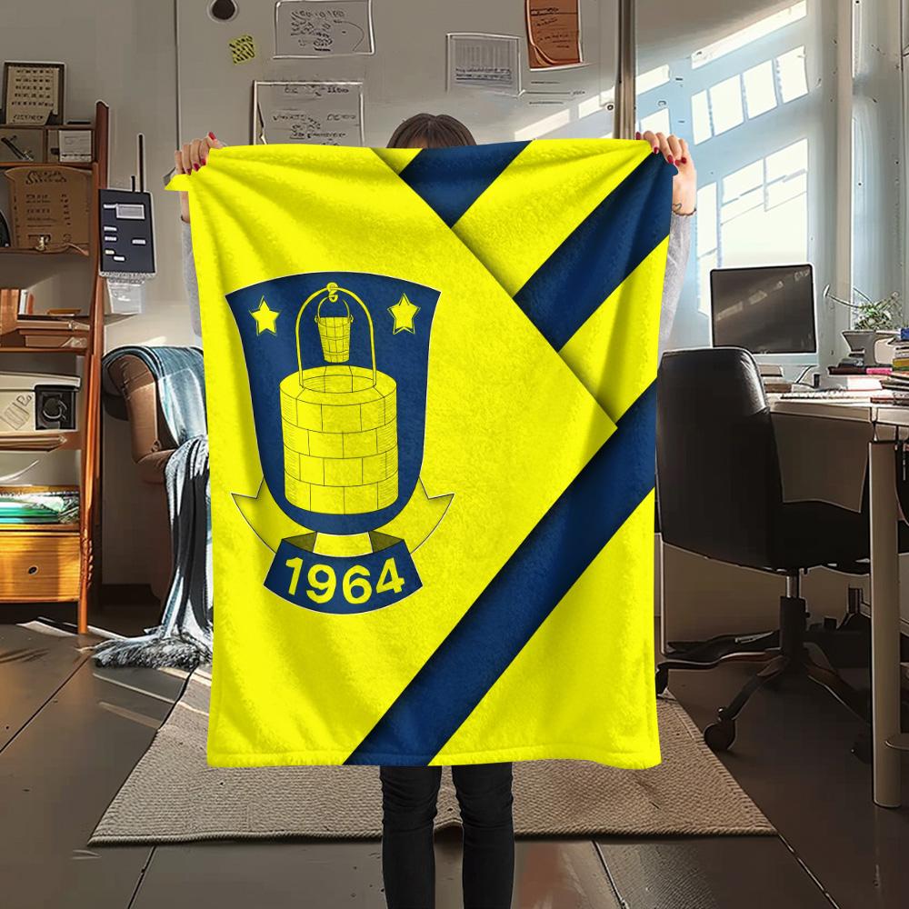 Brøndby IF  Print Flannel Blanket, High Quality Comfortable for All Seasons, Home Decor, Warmth and Comfort