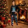 Family Matching Christmas Print Neck Long Sleeve Top and Pants Pajama Set
