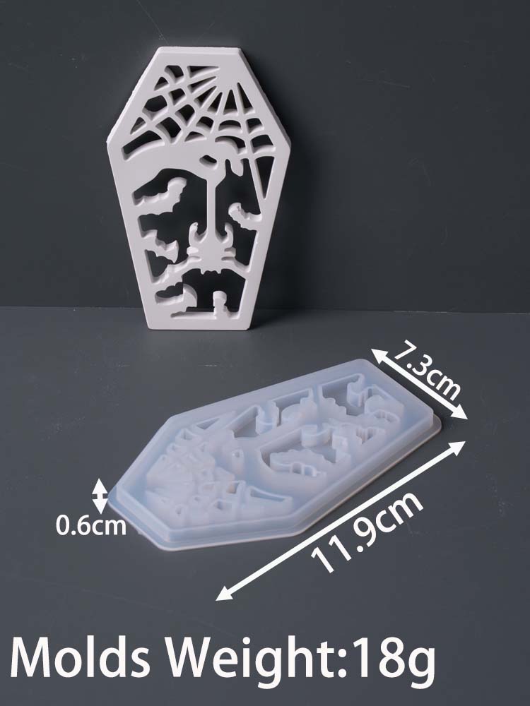 Gothic Halloween Ghost Night Light Silicone Mold Skull Bat Storage Box Gypsum Mould Candlestick Resin Carfts Molds Home Decor