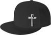 Snapback Hats For Men,Jesus Christian Cross Flat Brim Bill, Embroidery Adjustable Hip Hop Plain Baseball Cap