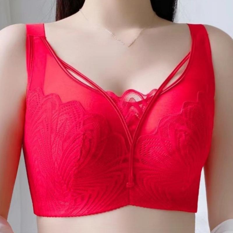 Thin Adjustable Bra Plus-size Tube Top Push-up Bra for Large Breasts Full-cup Bra for Side Breast Reduction and Sagging Prevention