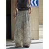 Johnature Bohemian Ethnic Style Cashew Flower Wide-leg Casual Women Pants Summer Long Casual Trousers