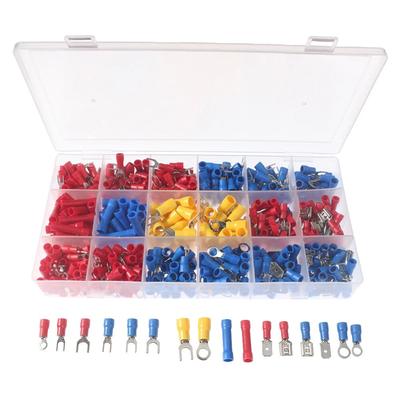 520PCS Insulated Wire Terminals Kit Crimp Connectors, Ring, Spade, Butt, Fork, Male, Female - Electrical Wire Connector Set