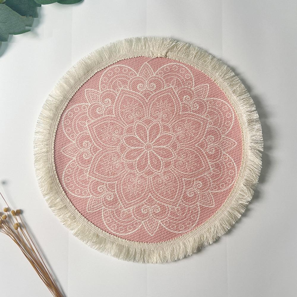 Romantic Bohemian Placemats Round Coaster Cotton Pad Heat Insulation Mat  Wedding Table Decor