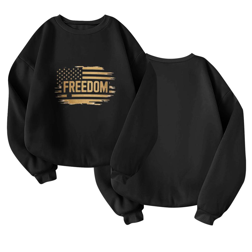 Unisex Fashion Casual Long Sleeve  Print Round Neck Top