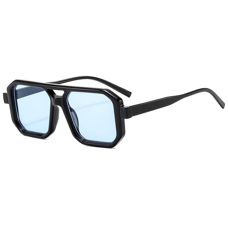 

New Women Men Square Sun Glasses Retro Polygon Sunglasses Female Vintage Fashion Double Beam Eyeglasses UV Protection Glasses 1PC