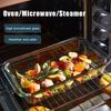[Buy 1 Take 1]Rectangular Tempered Glass Bakeware Pan 1.6L/3L With Handle Glass Container Food Storage