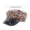 Sex Y2k Beret Hat Harajuku Flat Top Cap Retro Rivet Leopard Hat  for Girls