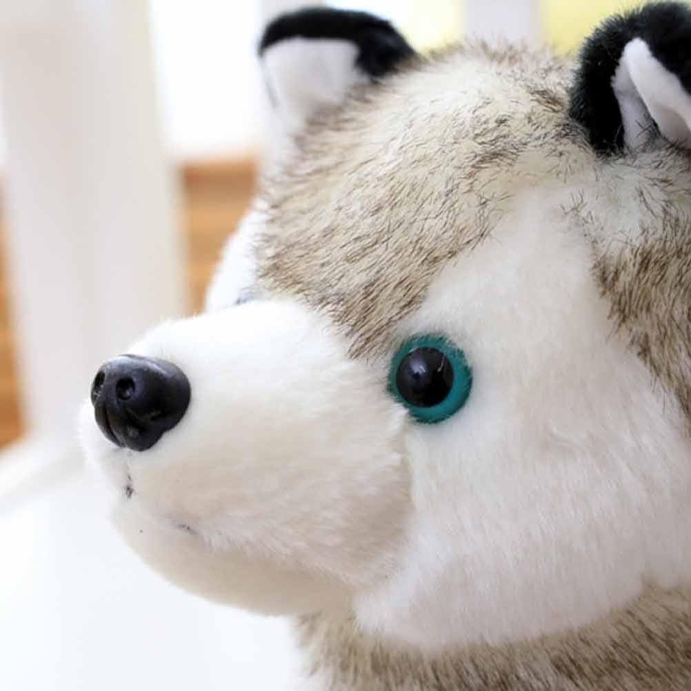 Toyvian Husky Dog Plush Toy Cute Wool Doll Plush Toy Bedroom Partner and Decoration for Kids and Adults