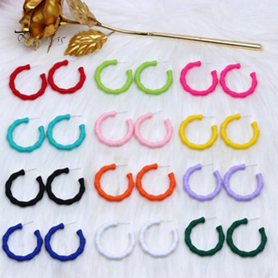 1 paire de boucles d'oreilles créoles simples pour femmes, Style doux, couleur bonbon, boucles d'oreilles circulaires en acrylique, robe de fête de vacances, bijoux d'oreille, accessoires d'anniversaire