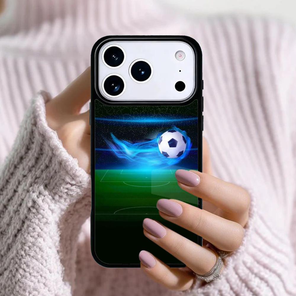 Ball Fire Football Phone Case For Apple iPhone 17 Air 16E 15 14 Plus 13 12 11 Pro Max Mini Funda Cover
