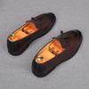 Fashion Fashion New Men's Tassels Leather Flats Shoes Male Black Brown Designer Comfortable Loafter Homecoming Wedding Dress Footwear