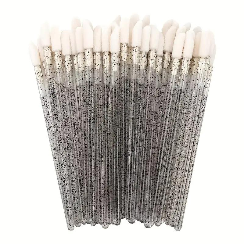 50 Pcs Disposable Lip Brush Crystal Eyelash Extension Mascara Applicator Lipstick Wands Set Women MakeUp Brushes Tools