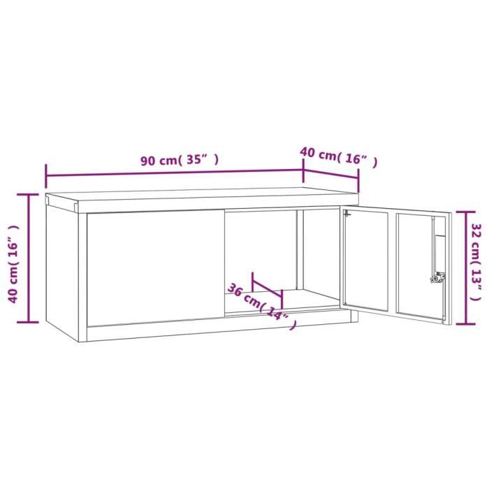 VidaXL Classeur blanc 90x40x40 cm acier 339716