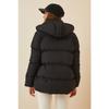 Women's Black Hooded Oversize Puffer Coat Rv00001