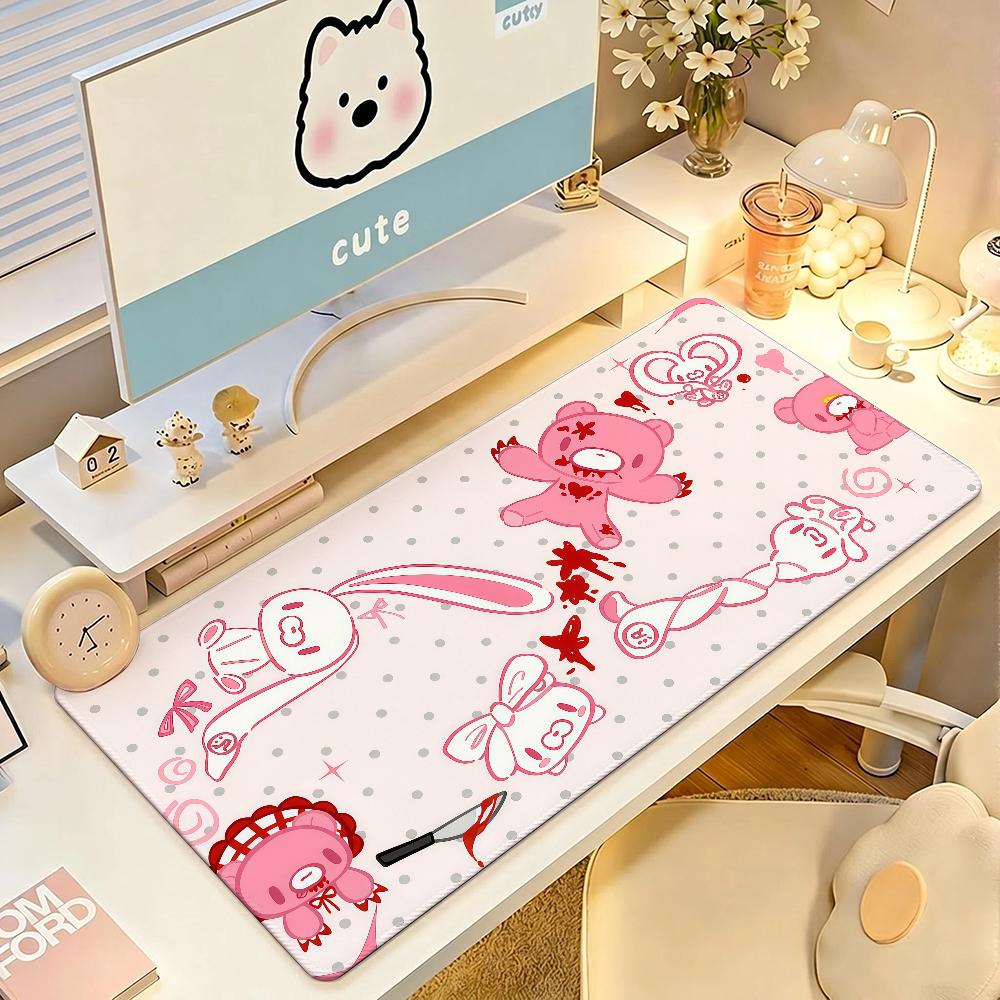 Cute G-Gloomy B-Bear Mouse Pad Square Office Gaming Desk Mat Waterproof Non-Slip Rubber Decorative
