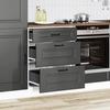 VidaXL Armoire de cuisine Kalmar noir bois d'ingénierie, meuble d'évier, meuble de cuisine avec tiroir, meuble de cuisine à 854280