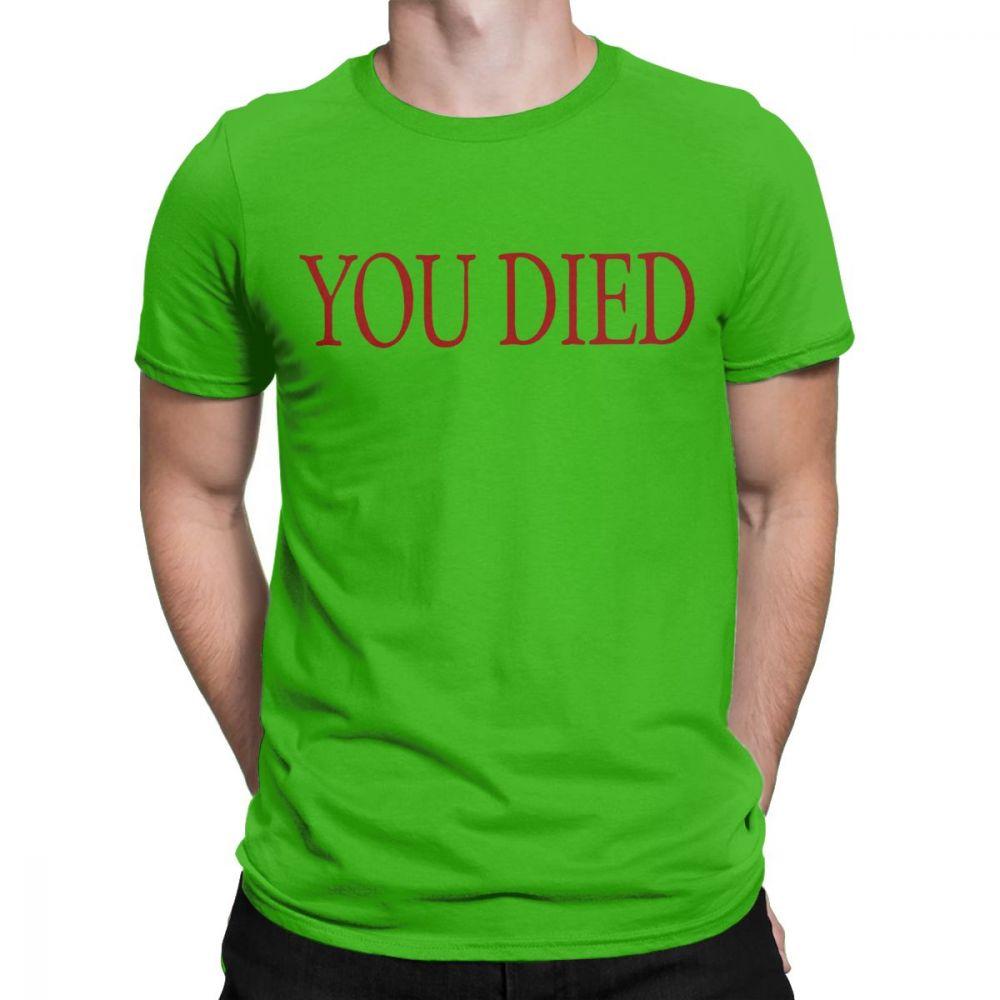 

Футболка You Died Dark Souls для мужчин Praise The Sun Bloodborne Game Vintage из чистого хлопка с круглым вырезом S чёрный