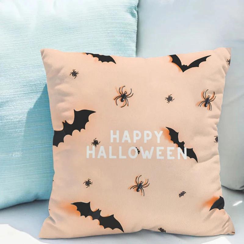 Decorative Halloween Pillowcases 40x40 Cushions Double-sided Printing Cushion Cover 40x40cm Short Plush Twin Size Bedding Pillow