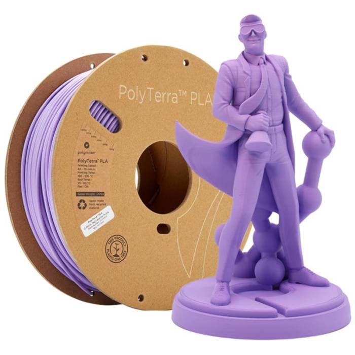 Polymaker 70852 PolyTerra PLA Filament PLA Faible Teneur En Plastique 1.75 Mm 1000 G Lilas (mat) 1 Pc(s)