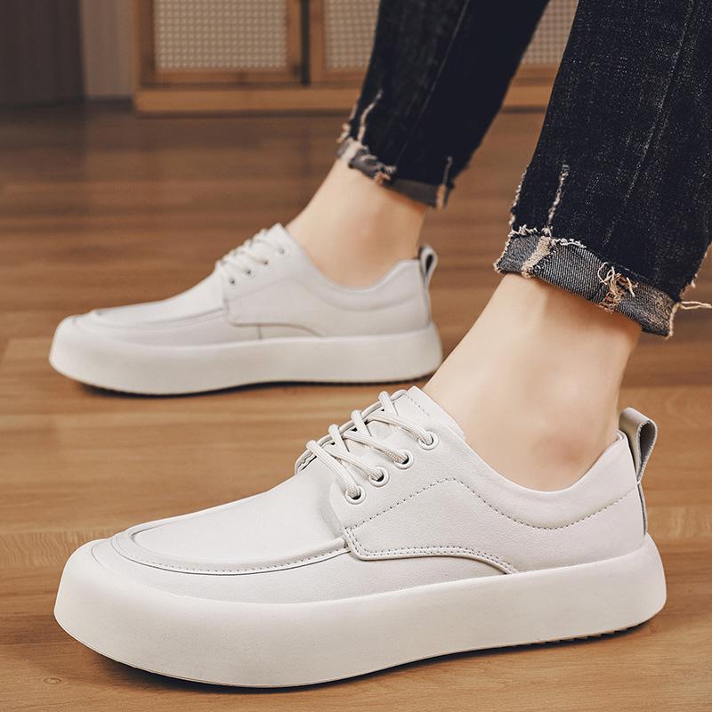 Men's Genuine Leather Business Casual Shoes Youth Fashion Casual Platform Shoes Men's All-match Outdoor Breathable Shoes Soft Wedding Shoes