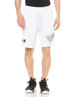 Champion Graphic Print Basketball XL C3-WB524 Men's Quick-Drying Shorts, White,