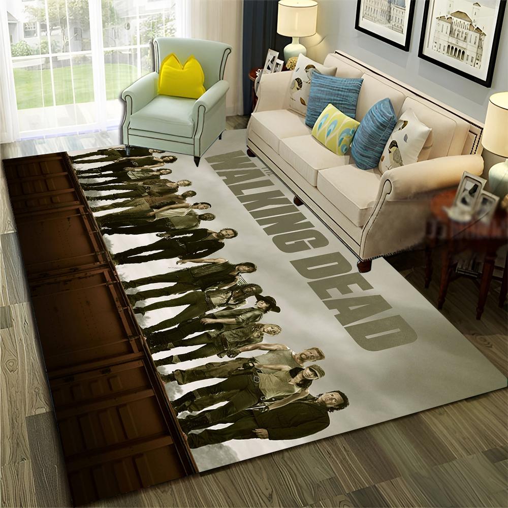 TV Horror The Walking Dead TWD Tappeto per Casa Soggiorno Camera da Letto Divano Zerbino Decorazione, Tappeto Area Gioco Bambini Tappetino Antiscivolo