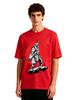 Mens Japanese Samurai Warrior Graphic Tshirt Retro Streetwear Print Casual Short Sleeve Pink Cotton Tee