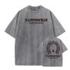 2026 100% Cotton Acid Washed Vintage Short Sleeve T Shirt Front and Back Printing Streetwear HipHop Harajuku Oversized T Shirts