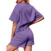 Women's Loose And Fashionable  Casual Short Sleeved Shorts Two-piece Set