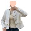 Spring & Autumn Korean Style Petite Versatile Round Neck Jacket for Women