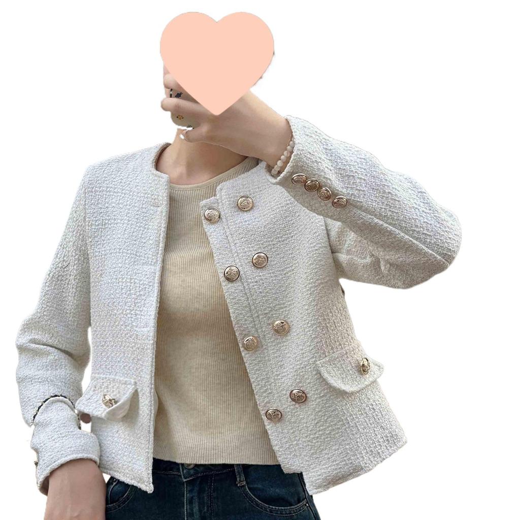 Spring & Autumn Korean Style Petite Versatile Round Neck Jacket for Women