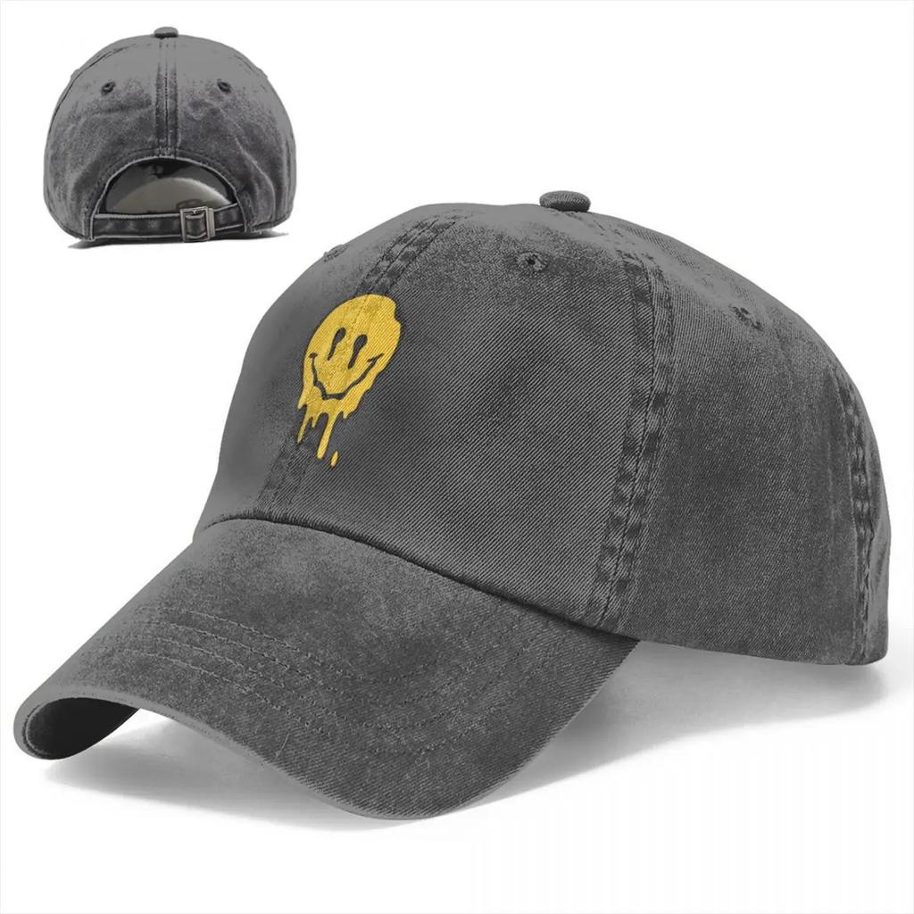 Acid Smiling Jarní Podzimní čepice Táta kšiltovka Vintage Smile Smiling Face Čepice Bavlna Sportovní Casquette