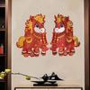 1 Pair 3D Horse Year Door Sticker Flocking Zodiac Horse Windows Decals  Year of The Horse