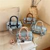 Small-sized Hand-held Boston-style Bag - Stylish Denim Bag for Office Commuting, Single-shoulder Cross-body Bag