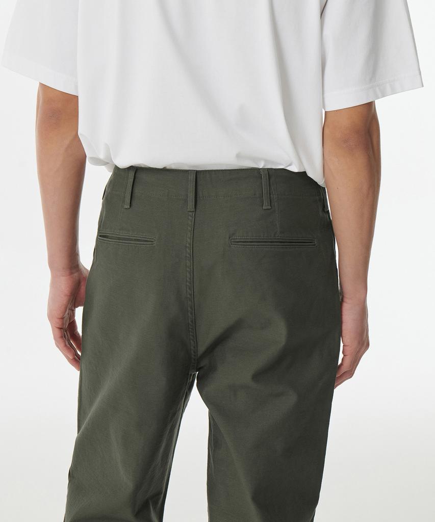 Musinsa Standard Back Satin Tapered Officer Pants [Khaki]