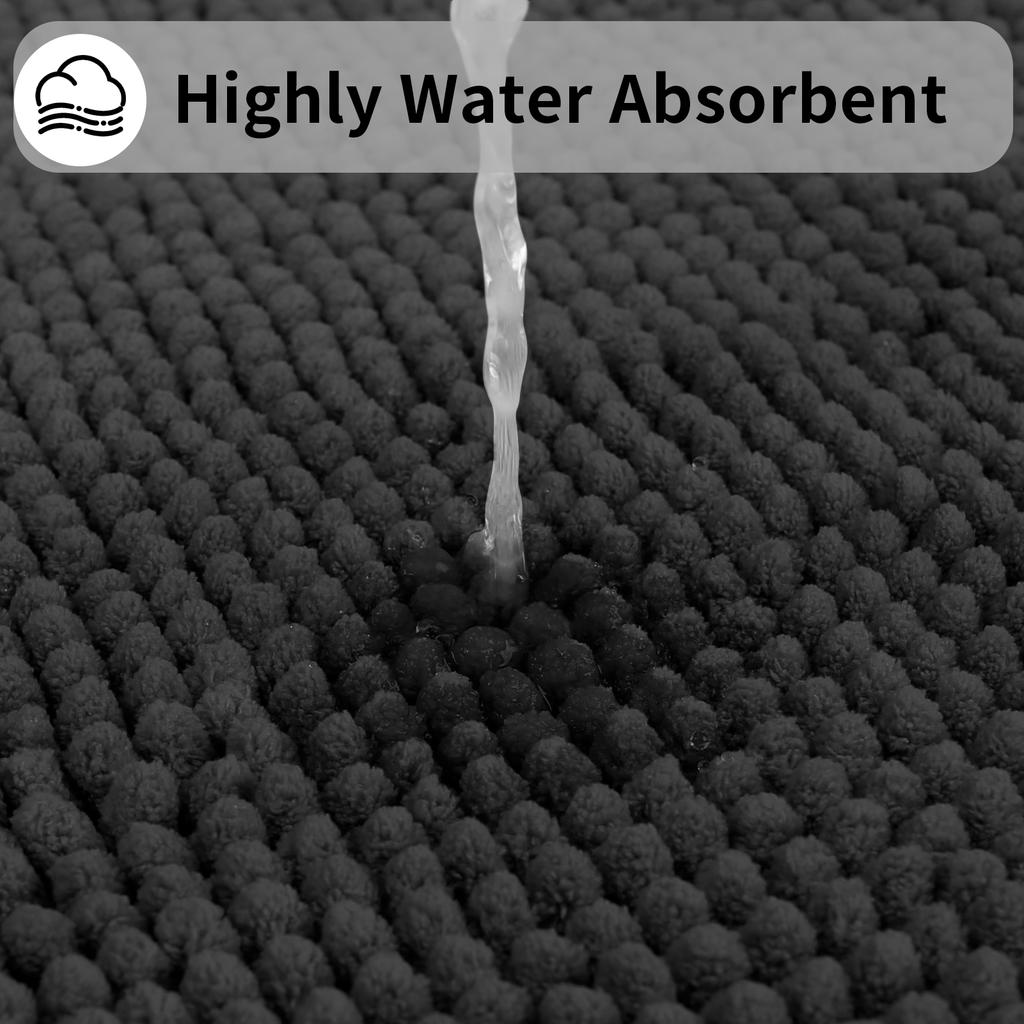 Set of 3 Bathroom Rug Bath Mats for Bathroom Floor Super Thick Soft Shaggy Chenille Bath Mats Dry Fast Water Absorbent Bath Mats