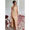QICED Fashion Summer Spring Solid Color Print Sleeveless Casual Dresses