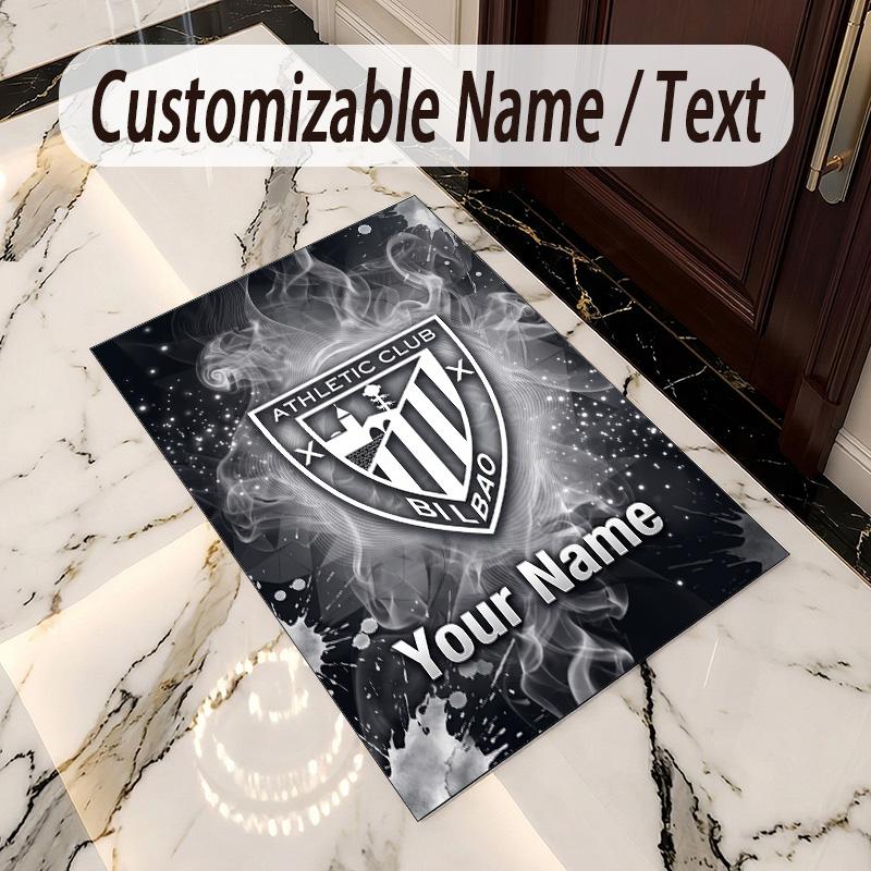 Crystal Velvet Rug Athletic Bilbao FC Print Custom Name Text Floor Mat Home Decor