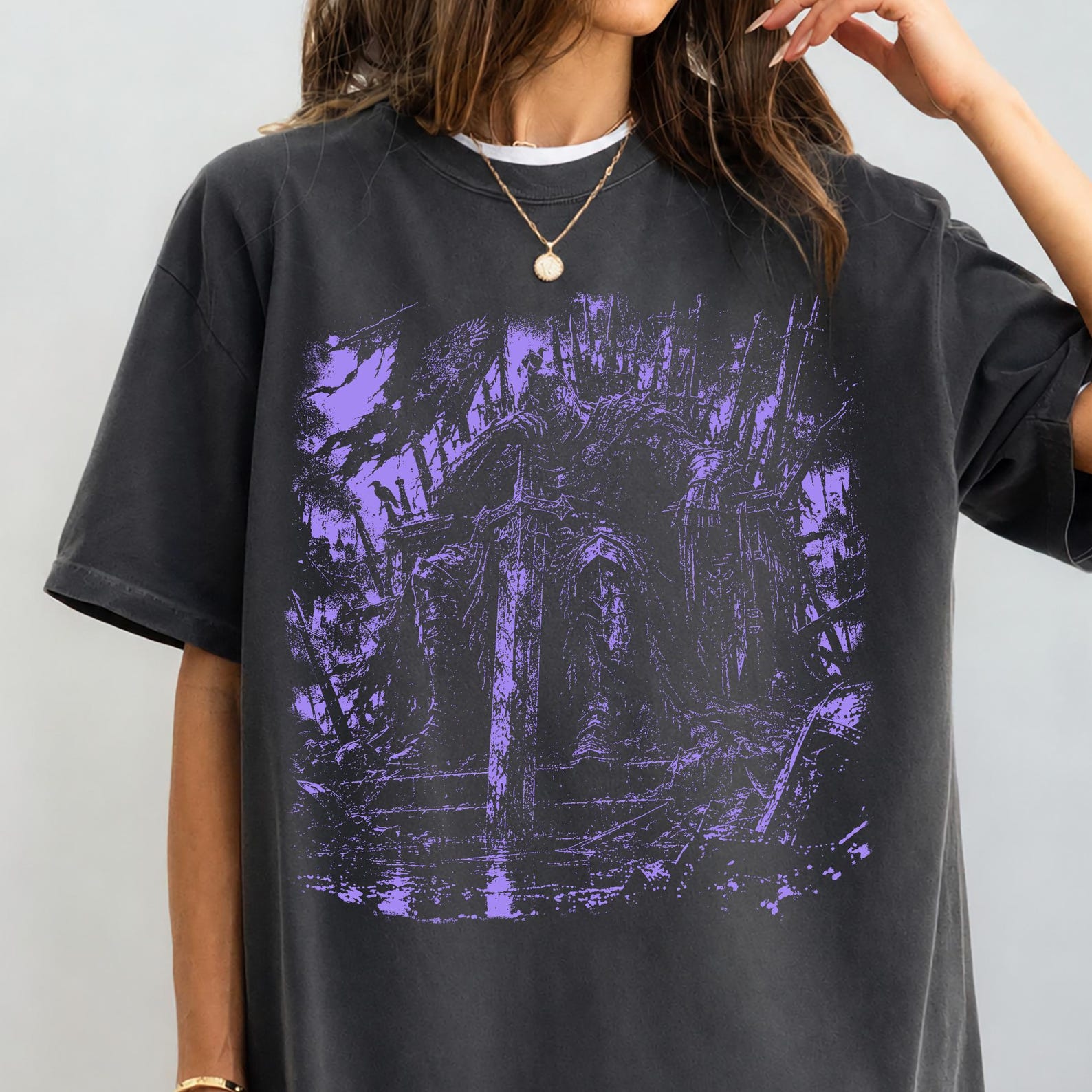 Y2K Dark Fantasy Knight Shirt, Gothic Armor Graphic Tee, Vintage Medieval Aesthetic, Grunge 2000s Streetwear, Edgy Fantasy Gift XL