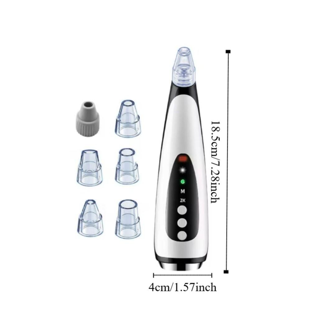 Hot Compress Electric Blackhead Remover With 6 Replacement Head Vacuum Suction Acne Tool  Women