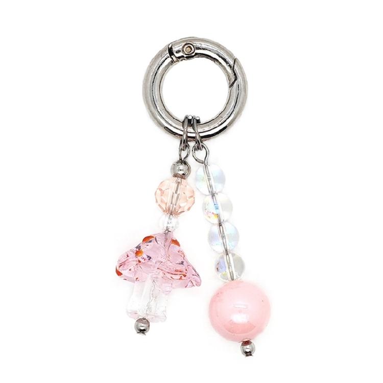 Acrylic Mushroom Keychain Sturdy Beads Dopamine Aesthetic Unisex Fashion Key Holder