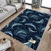 1PC Dolphins Ocean Non-Slip Floor Carpet Compatible for Office&Living Room&Bedroom&Dining Room - Flat- Soft & Pattern, Vibrant Colors-W321
